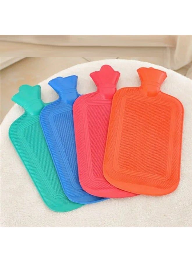 قربة ماء ساخن خالية من البيسفينول ا بتصميم متين للضغط الساخن والعلاج الحراري، بالوان عشوائية (عبوة من قطعتين) - Image 5